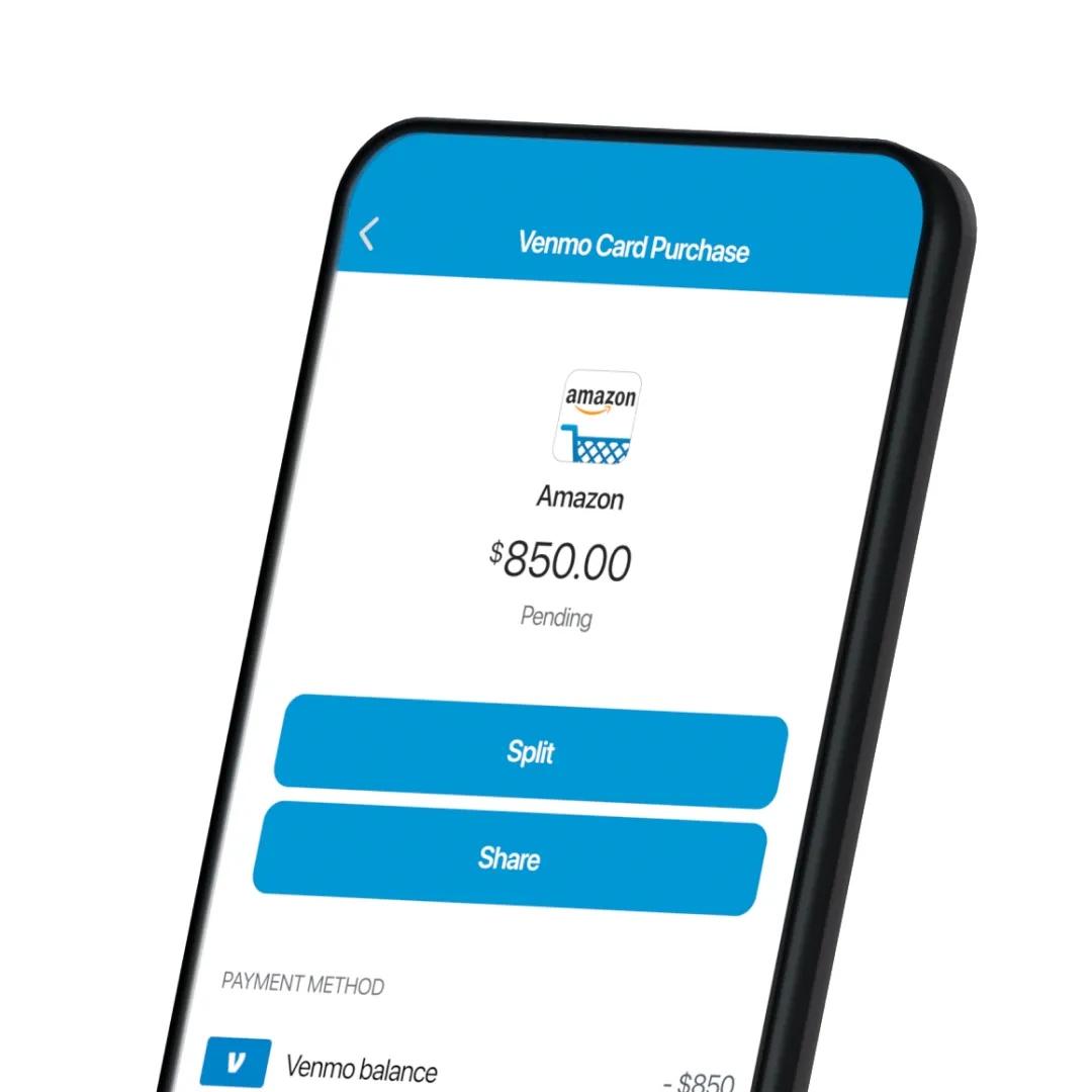 An Amazon purchase receipt using the Venmo debit card