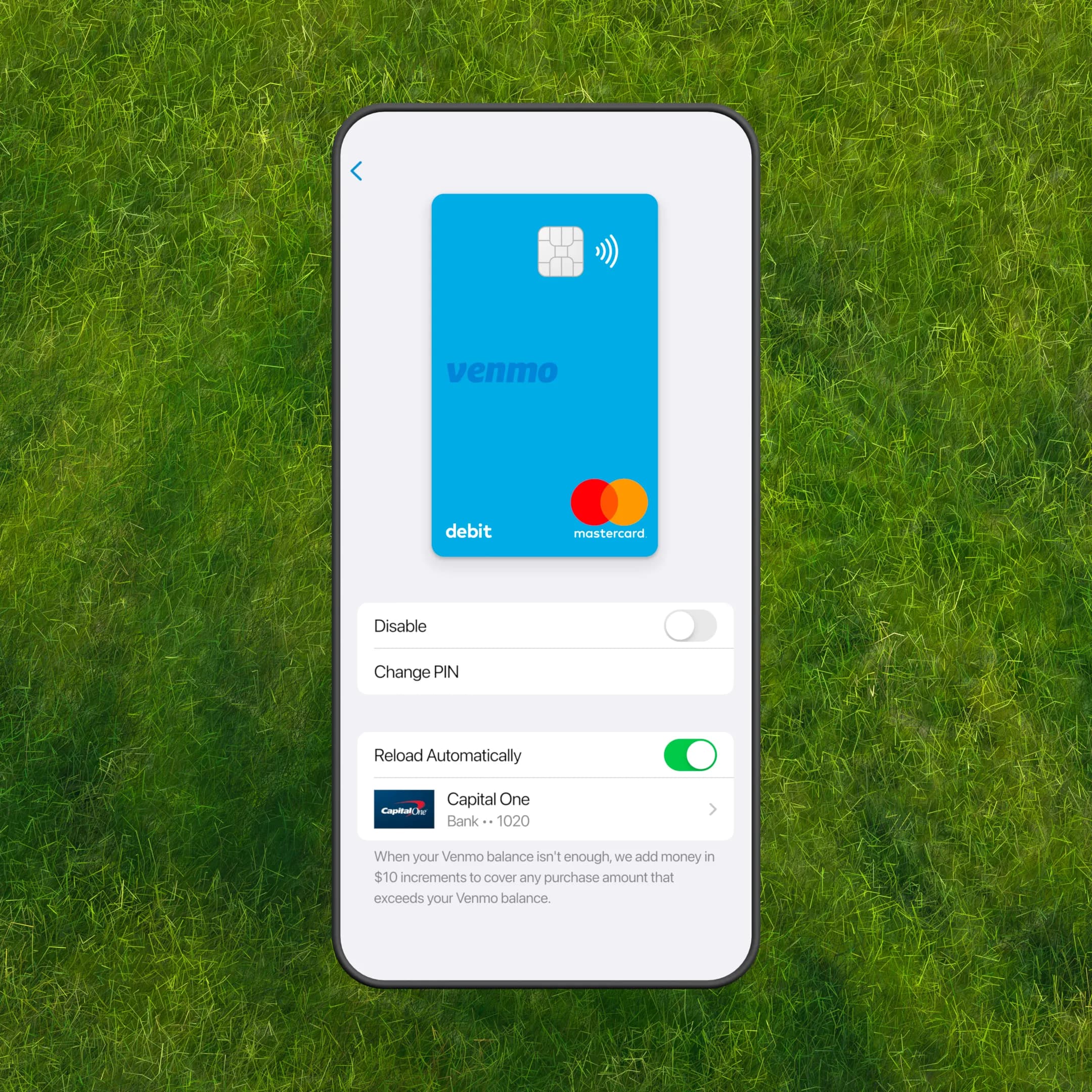 Venmo debit card settings